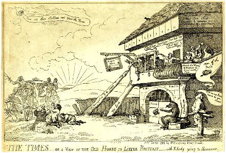The times - or a view of the old house in little Brittain - with nobody going to Hannover. (BM 1851,0901.170)