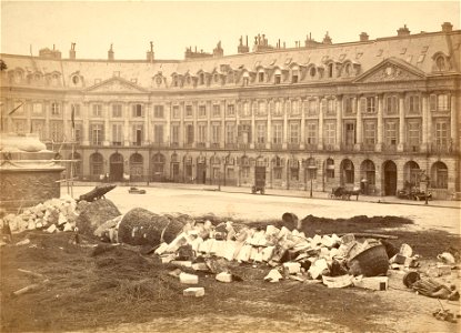 The Vendôme Column After Being Torn Down by the Communards. Free illustration for personal and commercial use.