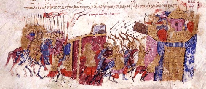 The troops of Thomas attack the walls at Blachernae