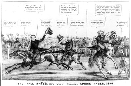 The three mares-mayors, New York course, spring races, 1838 LCCN2008661318