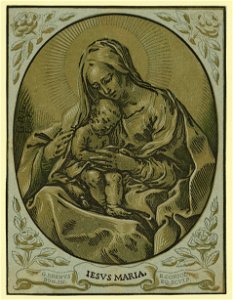 The Virgin and Child - G. Rhenus Bon. In., B. Coriol. Eq. Sculp. LCCN2008678757