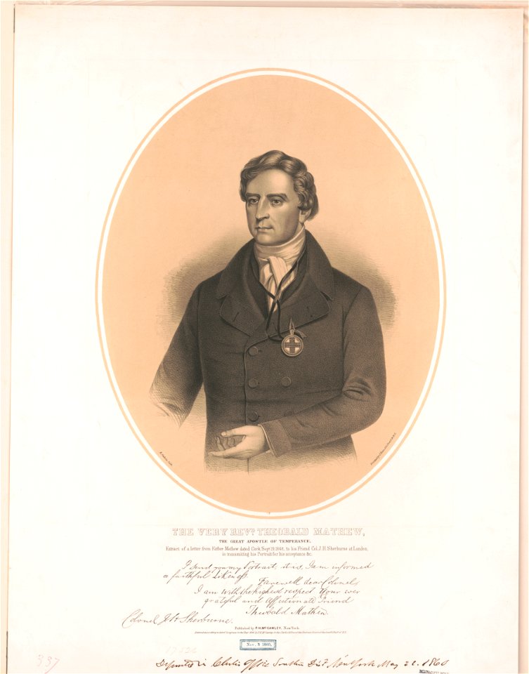 The very Revd. Theobald Mathew, the great apostle of Temperance LCCN2003677599
