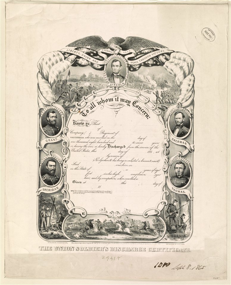 The Union soldier's discharge certificate LCCN91481141