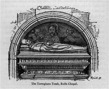 The Torregiano Tomb, Rolls Chapel - Walks in London, Augustus Hare, 1878. Free illustration for personal and commercial use.