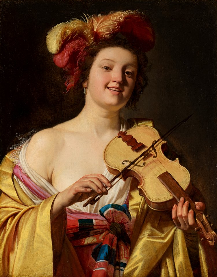 The Violin Player by Gerard van Honthorst Mauritshuis 1107