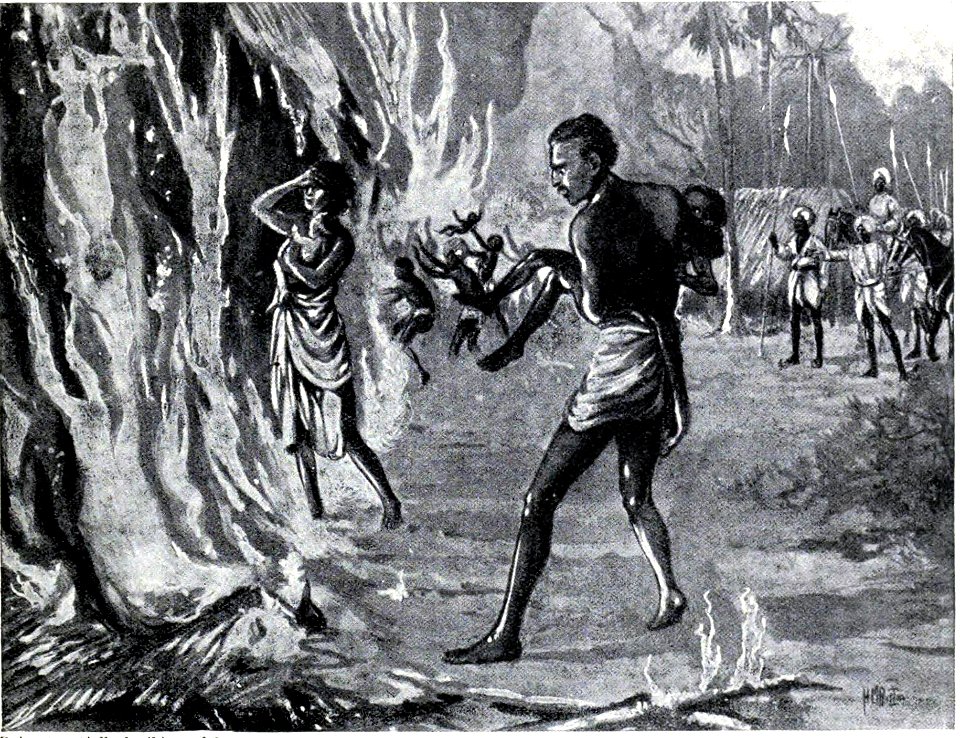 The villagers burning themselves to avoid Pindaris, 1815