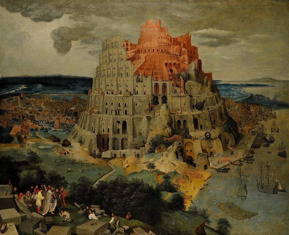 The Tower of Babel, oil on panel painting by Pieter Brueghel the Younger