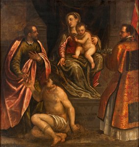 The Virgin and Child with St Martin and St Petronius (Alessandro Maganza) - Nationalmuseum - 17343