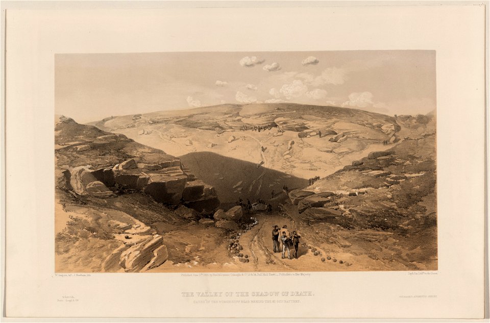 The valley of the shadow of death - caves in the Woronzoff Road behind the 21 gun battery - W. Simpson delt. ; J. Needham lith. LCCN2004672595