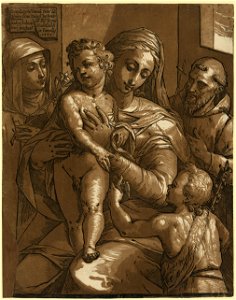 The Virgin, Child, and saints - Iacopo Ligozia Veronese pittore del Sereniss (...); Andrea Andriano Mant. intagliatore 1585. LCCN2008678766