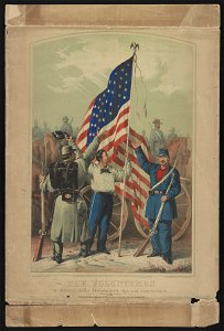 The volunteers in defence of the government against usurpation, 1861 - James Queen del. & lith. ; printed in oil colors by P.S. Duval & Son Ph'a. LCCN2013650020