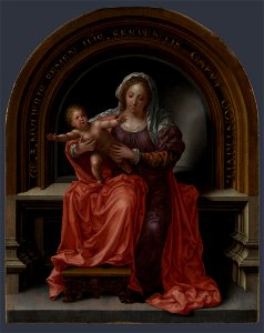 The Virgin and Child (Jan Gossaert). Free illustration for personal and commercial use.