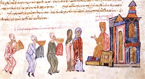 The widow Danielis visits emperor Leo VI