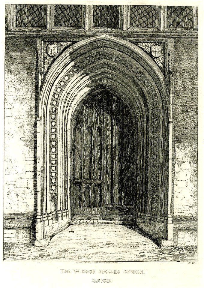 The west door of Beccles church Suffolk by Henry Davy