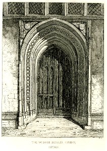 The west door of Beccles church Suffolk by Henry Davy. Free illustration for personal and commercial use.