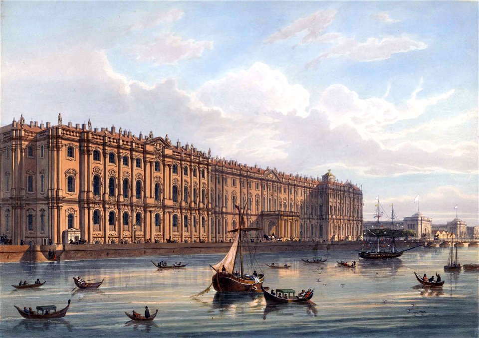 The winter Palace (North facade) in St. Petersburg in the 19th century
