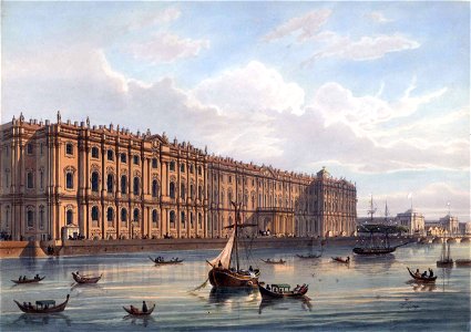 The winter Palace (North facade) in St. Petersburg in the 19th century