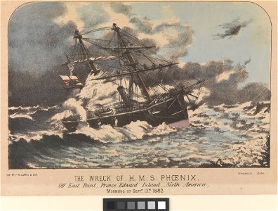 The Wreck of H.M.S. Phoenix Off East Point, Prince Edward Island, North America, Morning of Septr 13th 1882 RMG PW8181