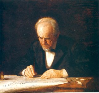 The writing master thomas eakins. Free illustration for personal and commercial use.
