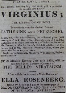 Theatre Royal Jersey 13 July 1822
