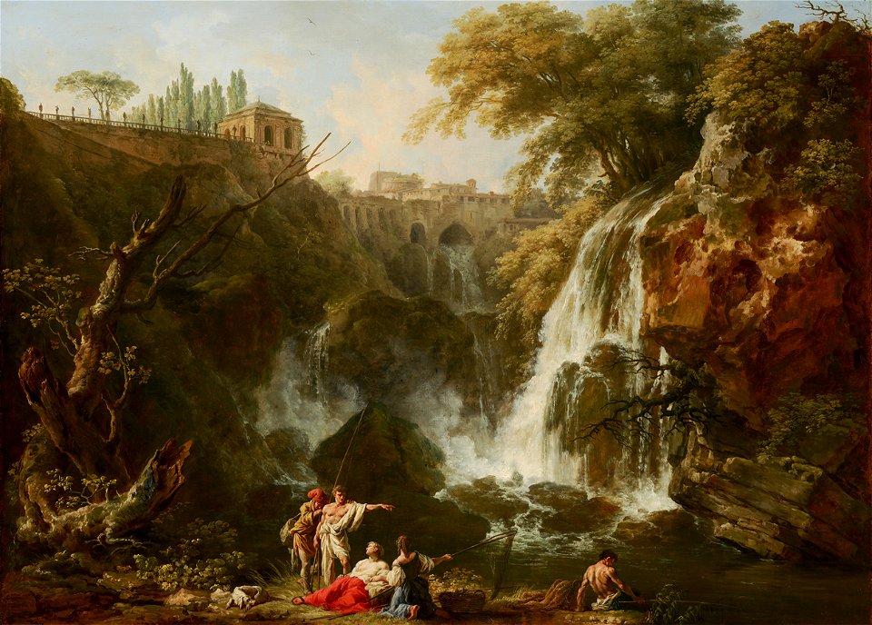 The Waterfalls at Tivoli, with the Villa of Maecenas by Claude Joseph Vernet Mauritshuis 293