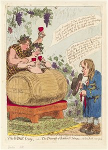 The wine duty; - or - the triumph of Bacchus & Silenus; with John Bulls remonstrance by James Gillray