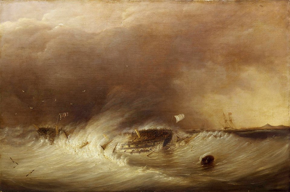 The wreck of HMS Hero in the Texel, 25 December 1811 RMG BHC3401