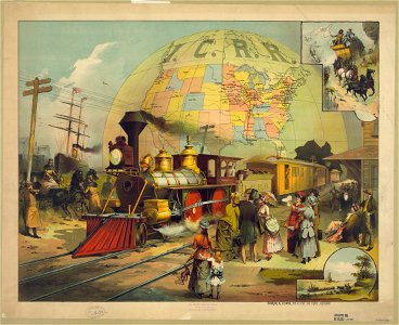 The world's railroad scene - Swain & Lewis, des. & lith. 103 State, Chicago. LCCN2008677250