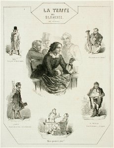 The White Slave - The Casinos (Uylenspiegel, No. 11, 13 Apr. 1856) lithograph (30.16 x 22.7 cm) Los Angeles County Museum of Art