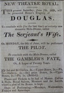 Theatre Royal Jersey 7 June 1828