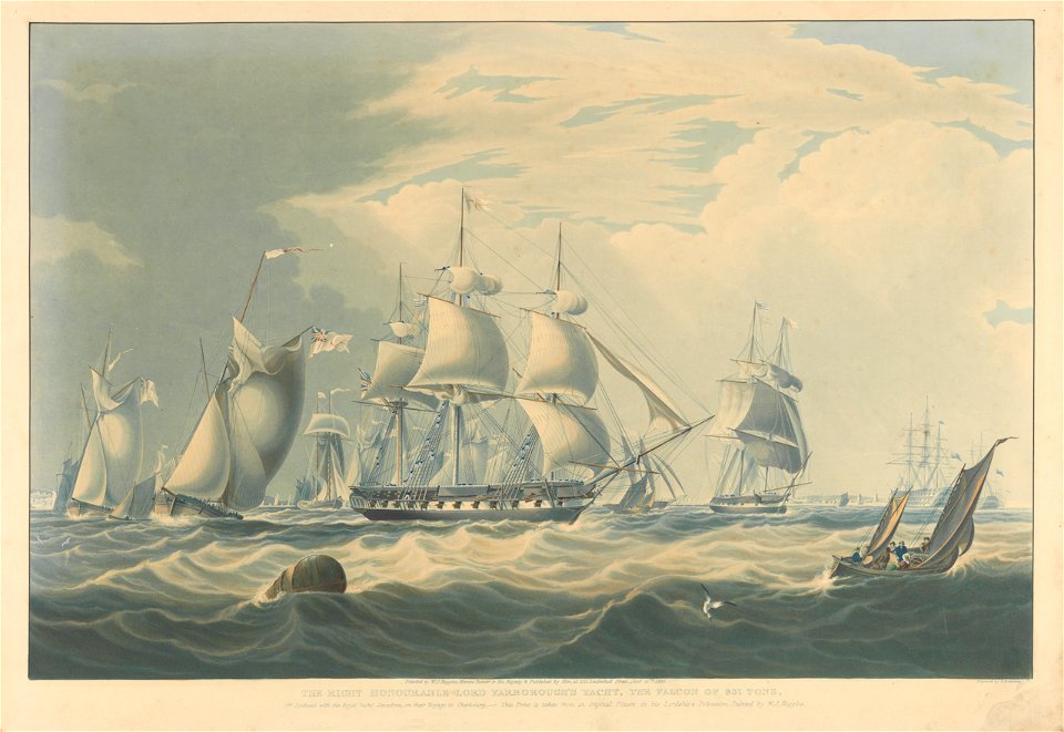 The yacht 'Falcon' off Spithead with the Royal Yacht Squadron RMG PY8627