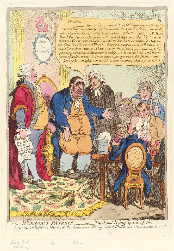 The worn-out patriot; - or - the last dying speech of the Westminster representative by James Gillray