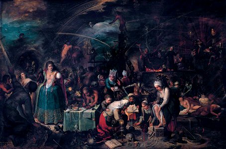 The Witches Sabbath, by Frans Francken II. Free illustration for personal and commercial use.