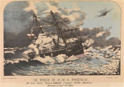 The Wreck of H.M.S. Phoenix Off East Point, Prince Edward Island, North America, Morning of Septr 13th 1882 RMG PW8181