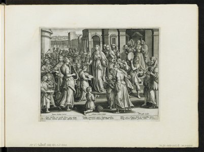 The Women of Israel Praising Judith ca.1589 print by Stradanus, S.I 1545, Prints Department, Royal Library of Belgium
