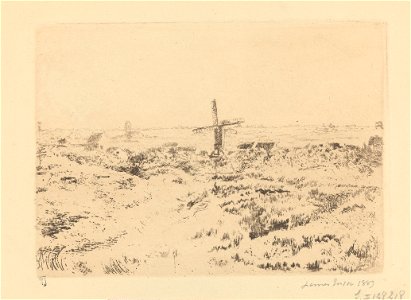 The Windmill at Mariakerke, print by James Ensor, 1889, Prints Department, Royal Library of Belgium, S. II 128218