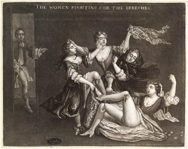 The Women Fighting for the Breeches by John Smith. Free illustration for personal and commercial use.