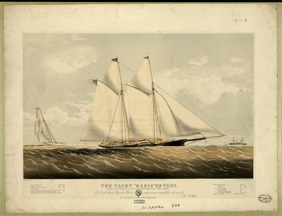 The yacht Maria 216 tons- modelled by R.L. Stevens Esq. built by Mr ...