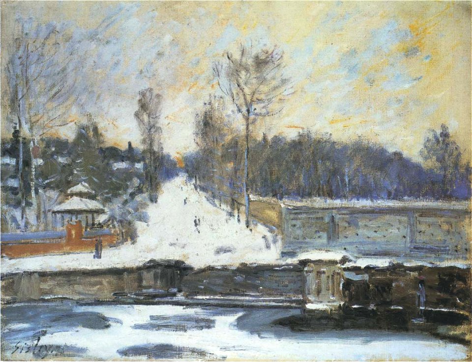 The-watering-place-at-marly-le-roi-in-winter-1875
