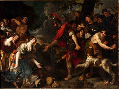 Theodoor Rombouts - The Meeting of David and Abigail. Free illustration for personal and commercial use.