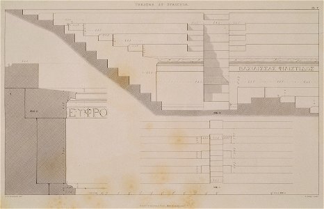 Theatre at Syracuse Details of the theatre of Syracuse - 1830