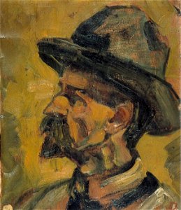 Theo van Doesburg - Portret van een man met hoed - AB4073 - Cultural Heritage Agency of the Netherlands Art Collection