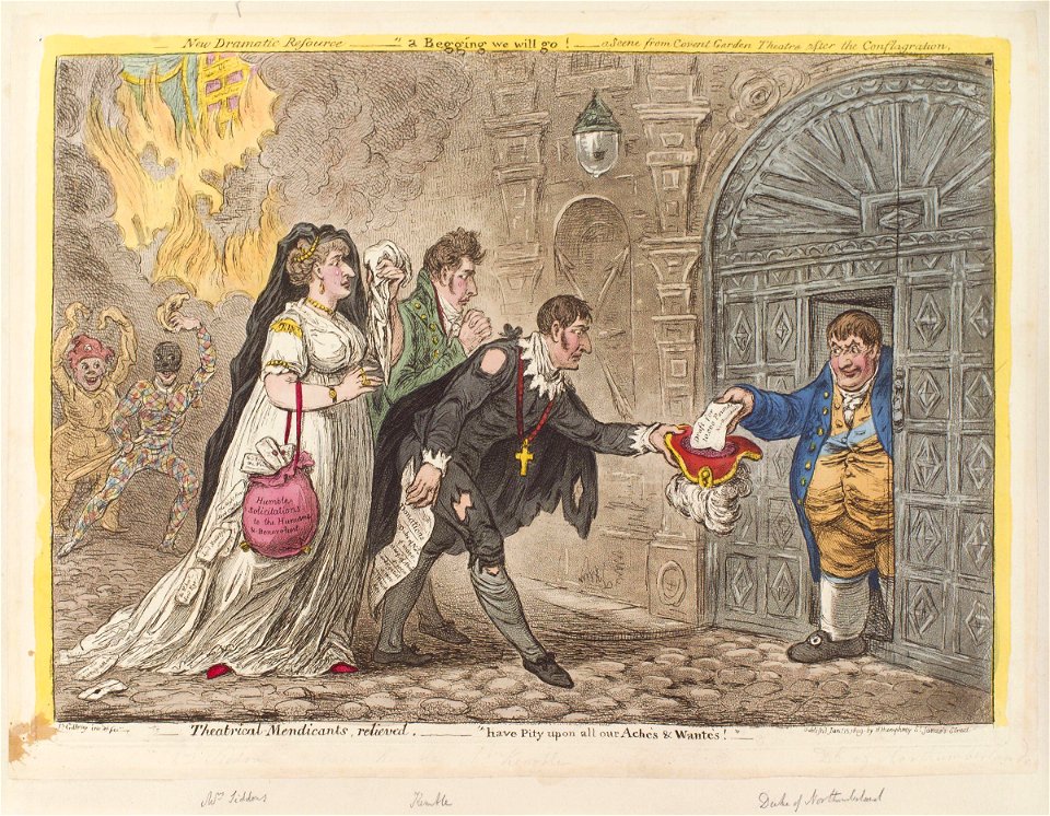 Theatrical mendicants, relieved by James Gillray