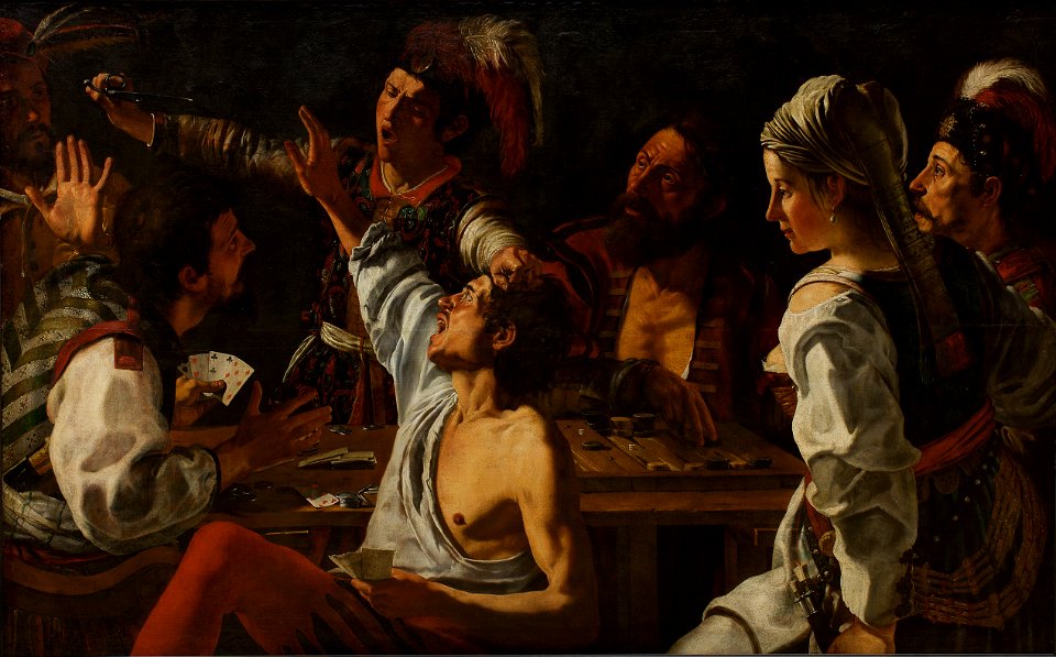 Theodoor Rombouts - Card and Backgammon Players. Fight over Cards - Google Art Project