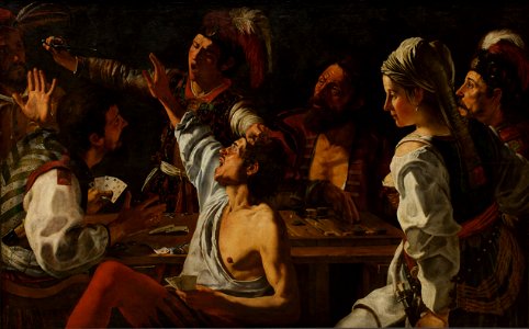 Theodoor Rombouts - Card and Backgammon Players. Fight over Cards - Google Art Project. Free illustration for personal and commercial use.