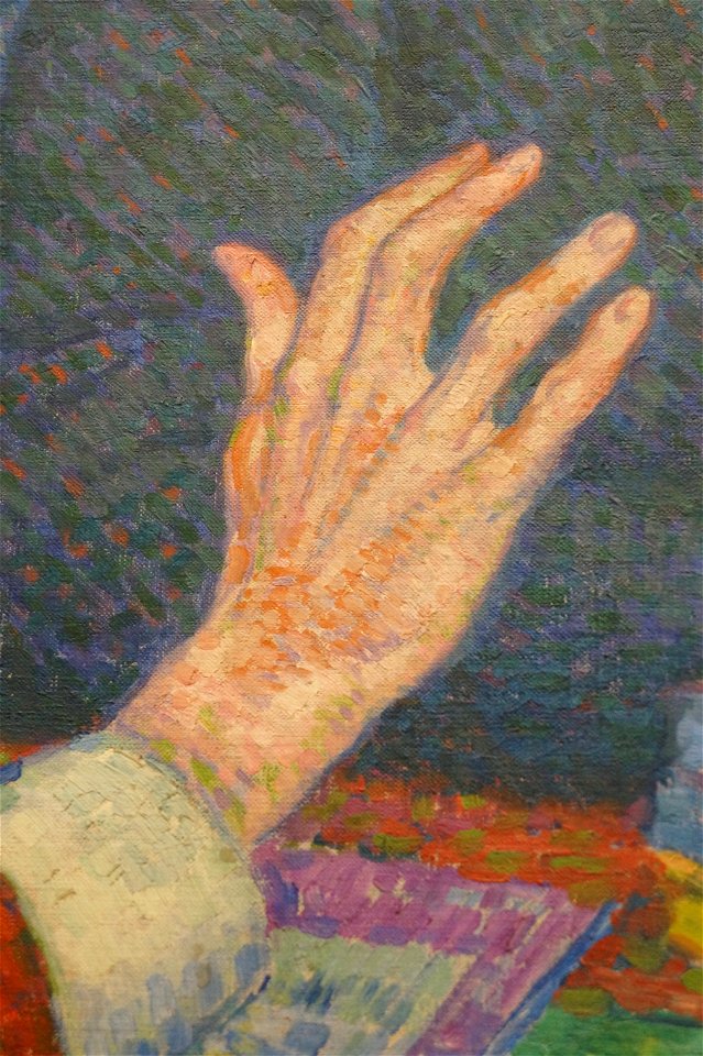Theo Van Rysselberghe (Gent 1862 - Saint-Clair-F 1926 - De lezing door Emile Verhaeren, 1903 (detail)