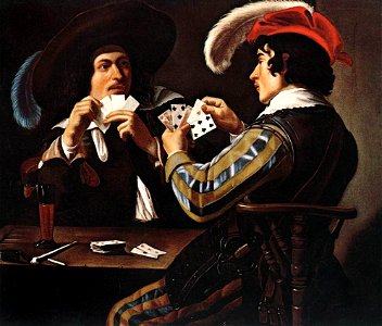 Theodoor Rombouts - Joueurs de cartes. Free illustration for personal and commercial use.