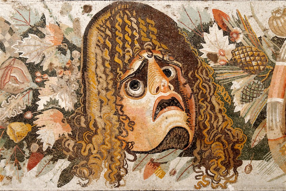 Theatre mask mosaic MAN Napoli Inv9994
