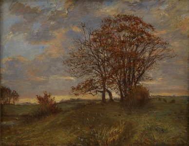 Theodor Philipsen - A Landscape near Borup, Zealand. Evening - KMS4773 - Statens Museum for Kunst