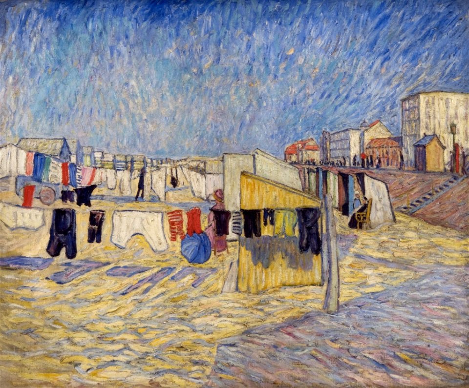 Theo von Brockhusen - Strand mit Badekarren, Knokke - BG-M 3788^85 - Berlinische Galerie